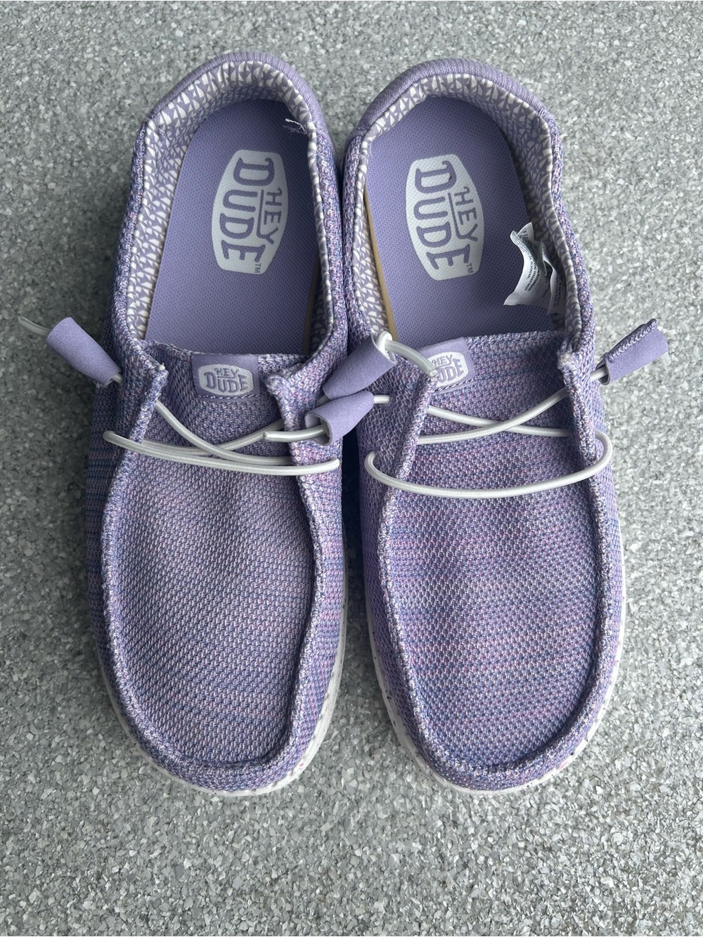 Hey Dude Women’s Purple Wendy Stretch Sox Lavender Knit Slip-On Sneakers Size W9 - Picture 1 of 7